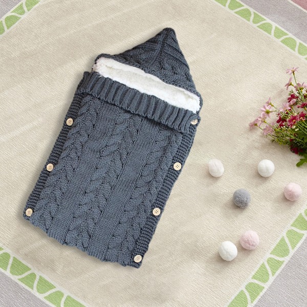 Nyfödd filt Baby swaddling filt Stickad sovsäck filt