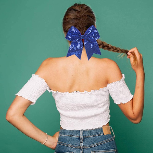 2 Pakker Bøj Cheer Hårbånd Hårbånd med Hestehaleholder til Teen Piger Softball Cheerleader Outfit Uniform