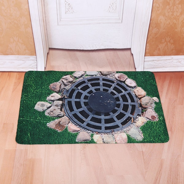 3D-trykket teppe for stue, soverom, gulvmatter, kjøkkenmatter, hjemmedekorasjon 2# Well Lid