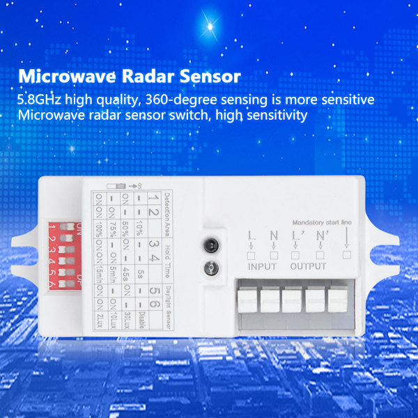 Mikrobølgeovn Radar Bevegelsessensor Justerbar Induksjonsbryter AC85-265V 50/60Hz MR WB8030XF