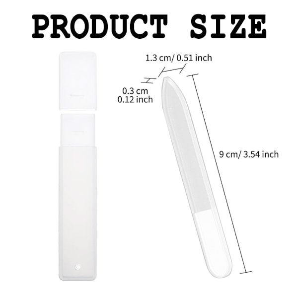 5 stk Glas Neglepoleringsfil Krystal Negleglans Buffer Polermaskine Krystal Glas Nano Neglefil med Etui til Naturlige Negle