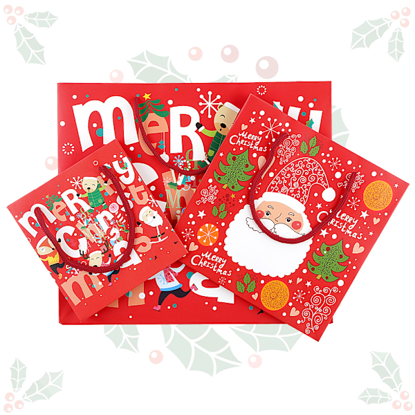 Christmas Gift Wrapping To Gift-Wrap for Candies and Small Gifts ( Red 14*15*7cm）