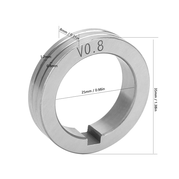 Ståltråd Feeder Rulle 0,8/1,0/1,2 Dobbelt Størrelse Svejsning Tråd Foder Guide Hjul (0,8-1,2)