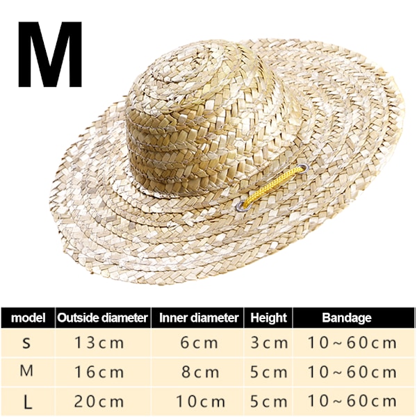 Pet Sombrero Halmhat Justerbar Hawaii Have Solhat til Små Hunde Hvalpe Katte