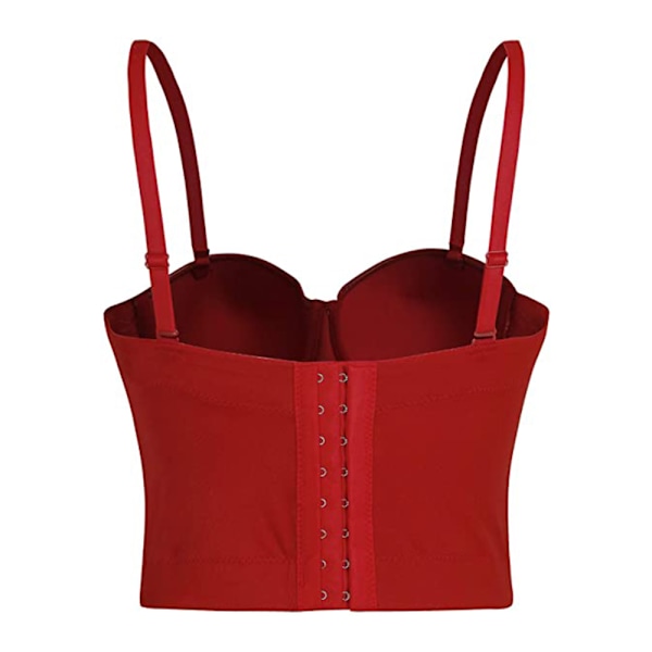 Læder Bustier Kvinders Korset Top BH Sort Bryst-Indpakket Vest Elastisk Vest All-match