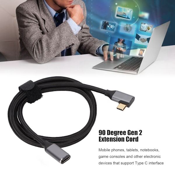 Packaging content: 1 x 90 Degree Type C Extension Cable
