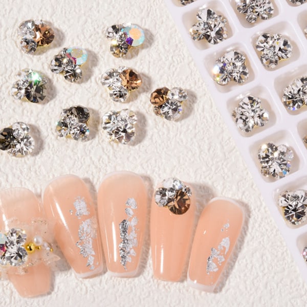16 stk Populære FlatBack Krystaller 8*8MM Glas Krystal Rhinestones