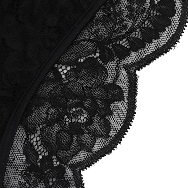 Blondering Bodystocking Blød Strækbar Dyb V Stilfuld Kvinder Enkelt Stykke Underundertøj til Bryllupsnat Bryllupsrejse Sort 75C