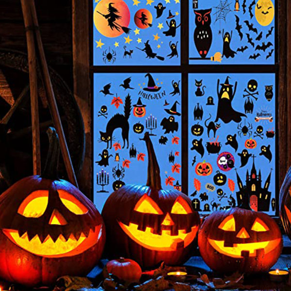 Halloween väggdekaler pumpa spindel spöke fönsterdekaler