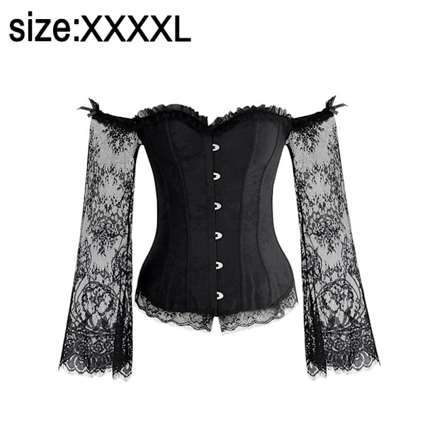 Korsetter til kvinder Bustier Top Gothic Sexy Skulder med stropper - Sort