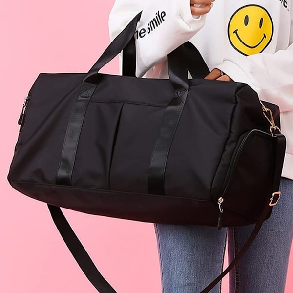 Duffle Bag, Sports Duffel Bag til Gym med Vandafvisende Lomme & Sko-rum, Weekender Rejsetaske