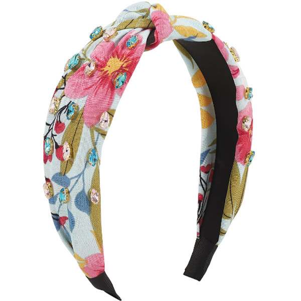 Huvudband för kvinnor, damhuvudband, huvudband för kvinnor, knutna breda huvudband, juvelprydda topphårband, fashionabla eleganta damer