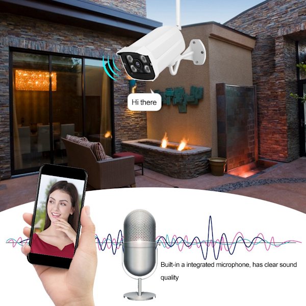 Q8 Utomhus Vattentät 1080P WIFI Kulkamera CCTV Hem Säkerhetssystem 110-240V(AU)