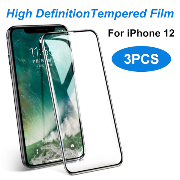 Beskyttelsesglas i Hærdet Glas 9H – 3-pak til iPhone 12 6,1\"