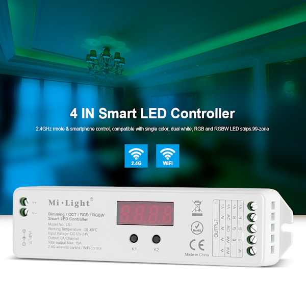 Milight 4 i 1 Smart LED Trådløs Controller til RGB RGBW CCT Enkeltfarvet Båndlys
