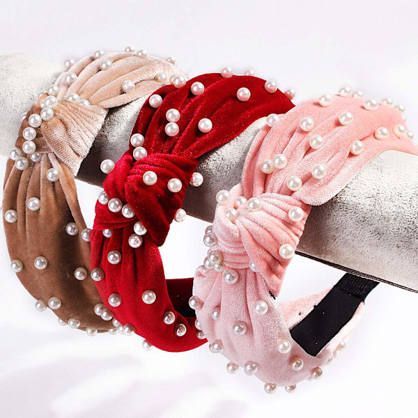 Hårband för kvinnor Pärlhårband - 1 st Vridet Falskt Pärl Sammet Hårband Elegant Bling Hårclips Hårsnålar Hårkläder Barrette Stylingverktyg