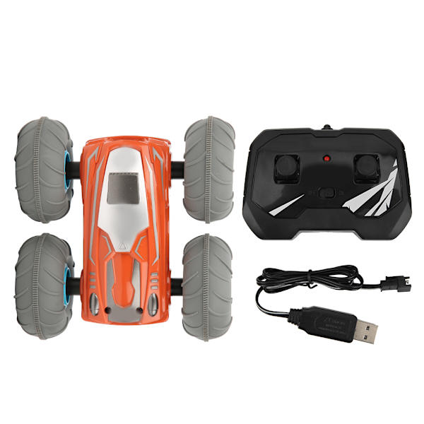 1:32 2.4G Fjärrstyrd Bil Leksak Dubbelsidig Stunt Barn Pojke Barn RC Bil DC192AOrange + Blå