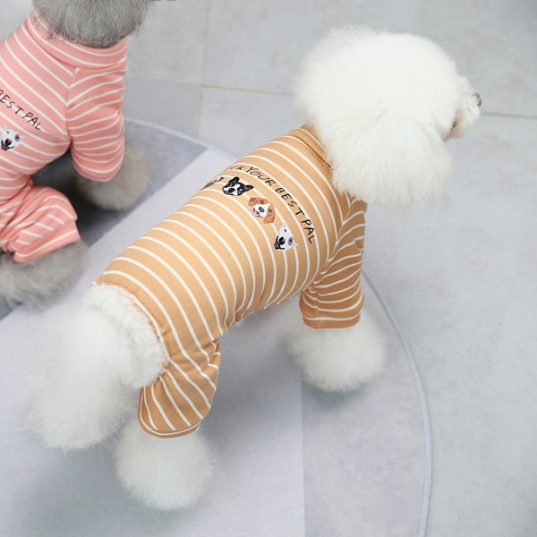 Hundpyjamas för små hundar pojke flicka, valp 4 ben hundkläder, vinter varm overall kläder för husdjur hundar hane hona (orange)