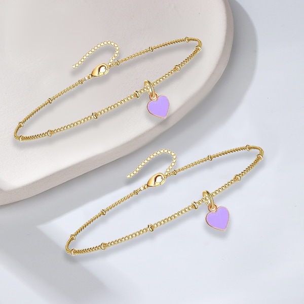 Rustfrit Stål Kædearmbånd og Anklets til Mænd Kvinder, Armbånd (15+5cm), Anklet (21+5cm) Justerbar