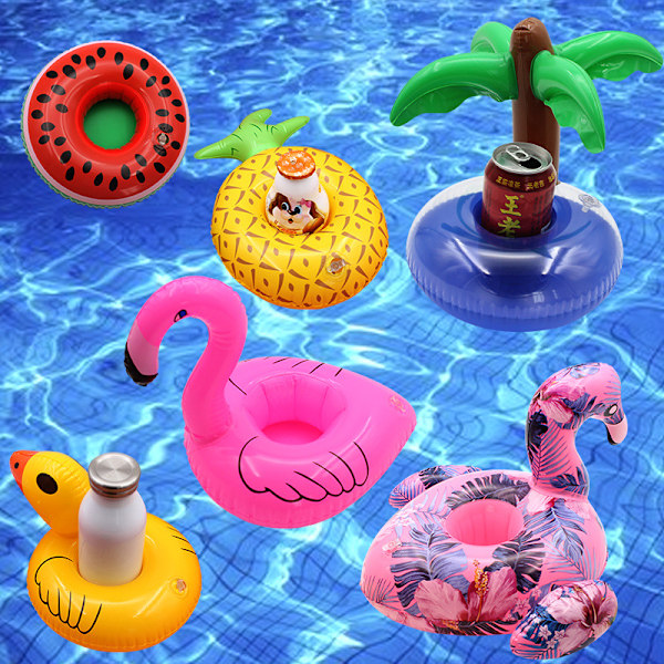 8-pack Uppblåsbara Flytande Dryckeshållare, Dryckesflottar Uppblåsbara Koppsunderlägg för Poolparty