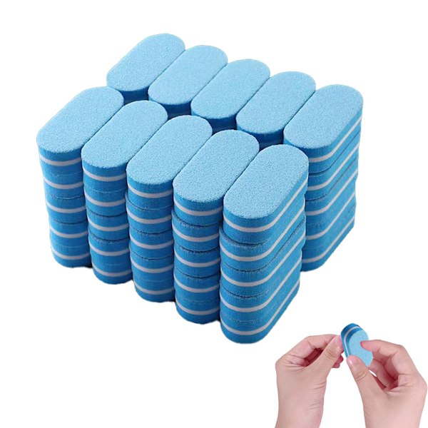 Mini Nagelfilsblock, 100/180 Grit Svamp Nagelfils för Akrylnaglar, Poleringsblock Dubbelsidigt för Manikyrverktyg