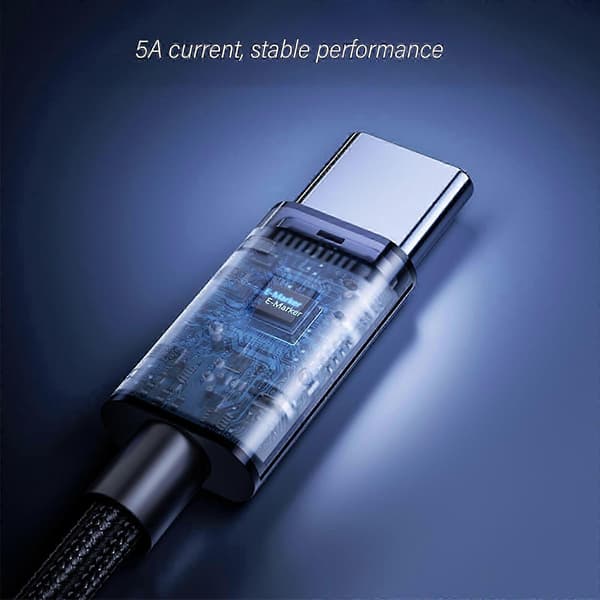 Nylon Braided USB C Cable PD100W Charging Cable for Laptops and Electronics Low Heat Control Power Supply Cable HP 7.4x5.0 straight