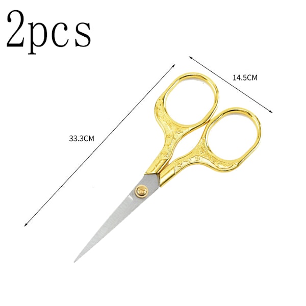 Hårklippningssax Vintage Saxar - 2-pack Ansiktsmustasch Skägg Skönhet Broderi Dagligt Bruk