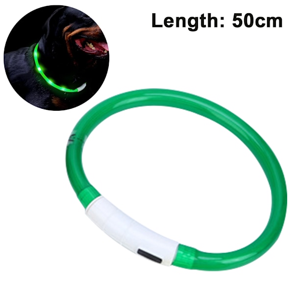LED-halsband för hund, USB-uppladdningsbart lysande husdjurshalsband för nattsäkerhet, modernt upplyst halsband för små, medelstora och stora hundar