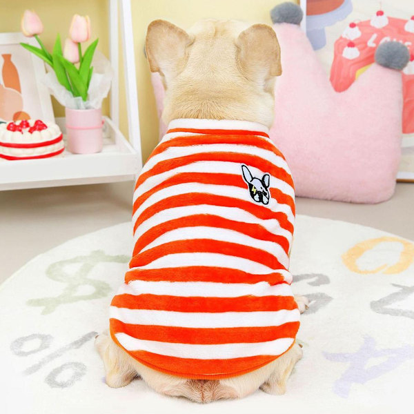 Koiran Neuletakki Koiran Vaatteet Fleecekirkastettu Koiran Villapaita Talvi Lämmin Hikipaita Kukka Pyjama Fleecepaita (Oranssi)