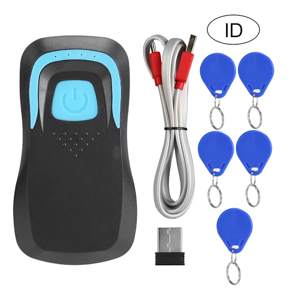 Bluetooth RFID ID IC-kortläsare Trådlös Kodläsare 13.56m 125Khz Frekvens (Svart IcScaning)