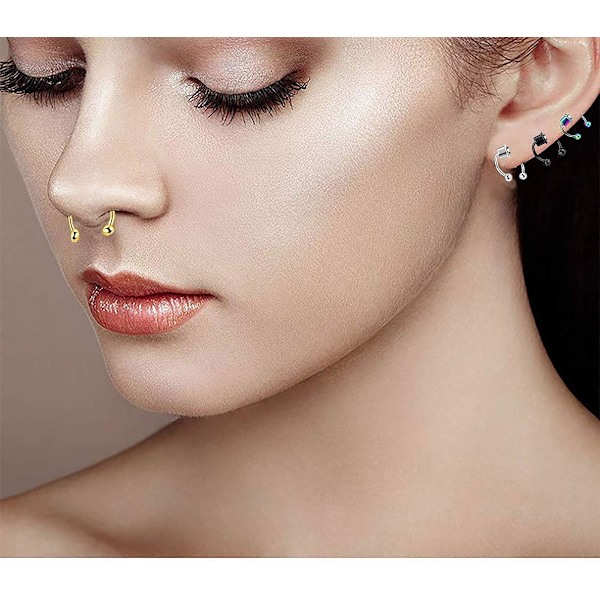 Falsk Näsring Hoop Magnetisk Septum Näsring Hästsko Rostfritt Stål Falsk Falsk Näs Septum Ringar Icke-Piercade Clip On Näs Hoop Ringar