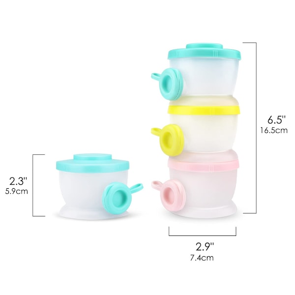 Baby Formula Dispenser, Icke-Spill Stackbar Behållare för Mjölkpulver, Julformelhållare, Snacks, Frukt, Kexförvaring