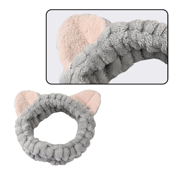 Plush-kissan pääpanta pehmeä ja joustava, söpö cosplay-asu ja hiuslisävaruste, kasvojen pesuun ja suihkuun