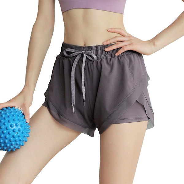 Damshorts för Löpning Lättvikts Snabbtorkande Högmidjade Tränings Sport Shorts med Fickor