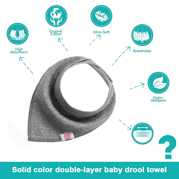 Baby Bandana Drool Bibs 10-pack - Spädbarnshaklappar för Pojkar, Flickor, Unisex för Tandsprickning och Dregling