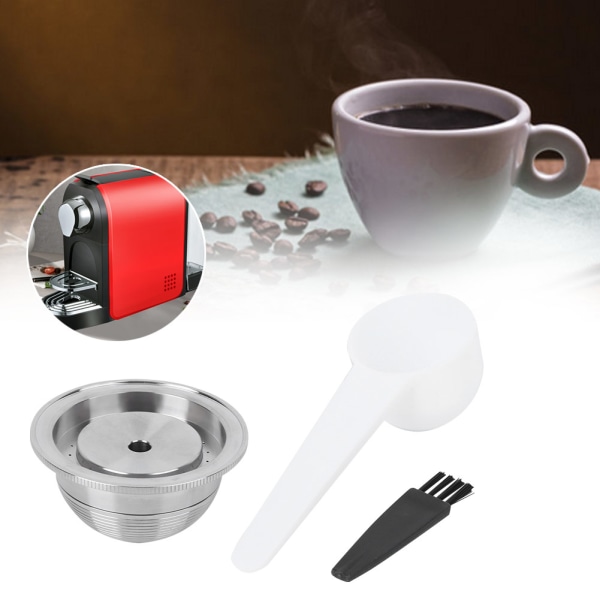 Återanvändbar påfyllningsbar kaffekapselfilter i rostfritt stål