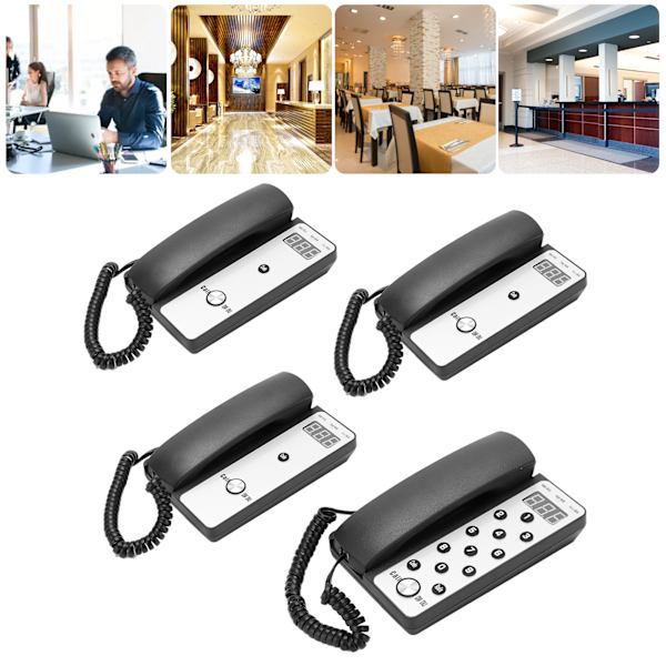 Trådlös Intercom 1 Värd 3 Förlängning Hemkommunikationssystem för Hotell Avdelning 100‑240VEU Stickkontakt