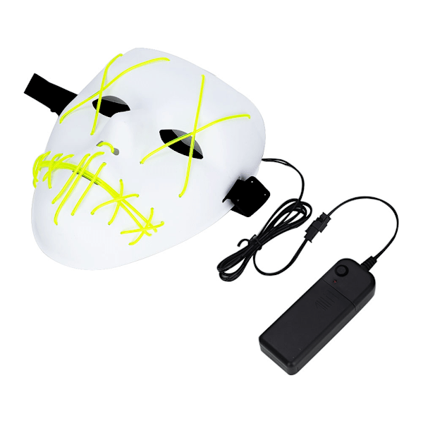 Halloween skrämmande LED Light Up Glow Mask Kostym för fest rekvisita Show Decor(Fluorescerande grön)