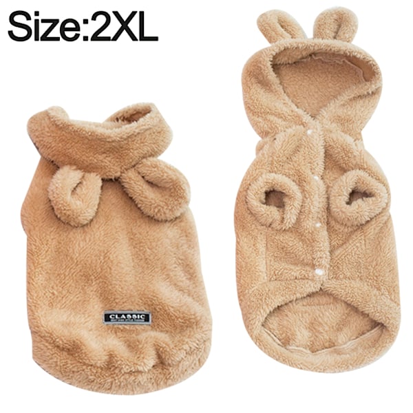 Vahva huppuinen ja paksutettu ranskalainen bulldog-fleece-takki koiralle, lämmin ja mukava fleece