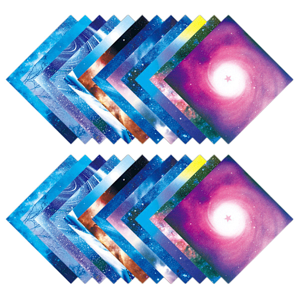 Stjärnhimmel Origami Papper 100 Ark 6 Tum Kvadrat Olika Färg på Båda Sidor Hantverk Origami Papper Konst