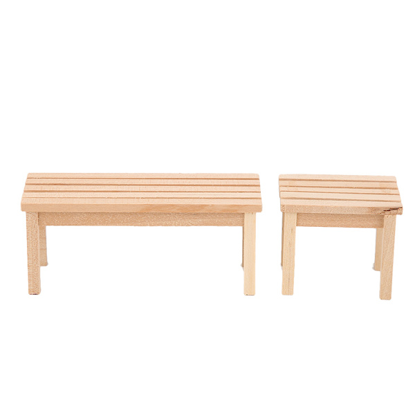 DIY Dukkehuss Mini Udendørs Have Scene Dukkehussborde Stole Dekorative Tilbehør 4stk
