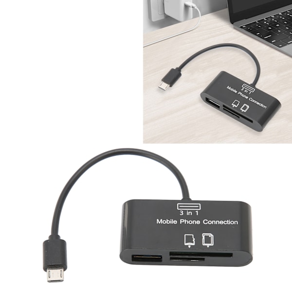 Micro USB Kortläsare Stöd för Lagringskort Minneskort U-Disk USB Kortläsare Mobiltelefon Dator Universal för Android