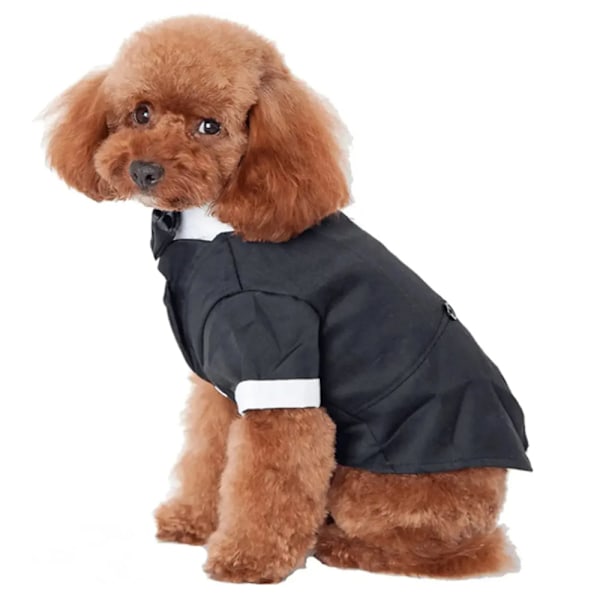 Hundeklæder Pet Suit Pet Bryllupskjole Pet Sort Bryllupsjakke