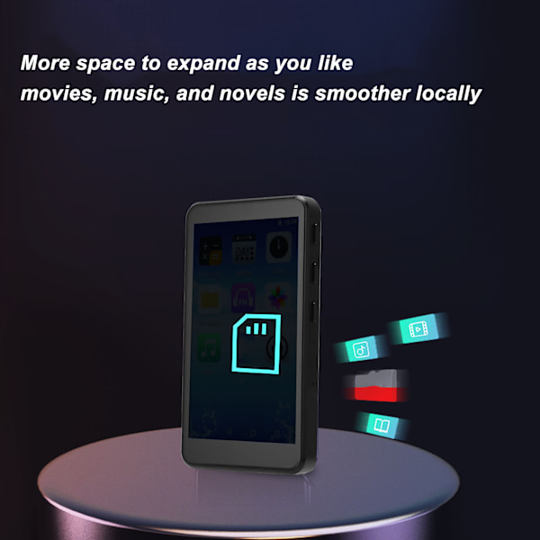 MP4-spelare med inspelningsfunktion, multifunktionell IPS HD-skärm, HiFi-ljud utan förlust, Bluetooth 5.0, WiFi, pekskärm, musikspelare, 32 GB