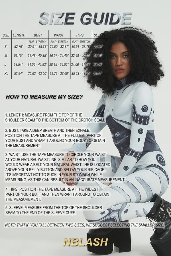 (L) Robot Kvinde Kostume, Cyborg Bodysuit Halloween Kostume