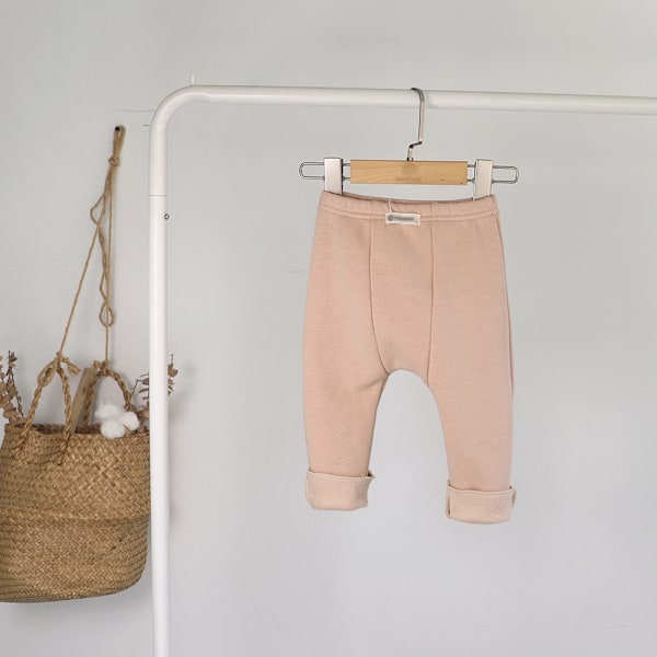 Baby Leggings Enkle Store Rumpebukser for Gutter og Jenter Høst og Vinterklær (Aprikos)