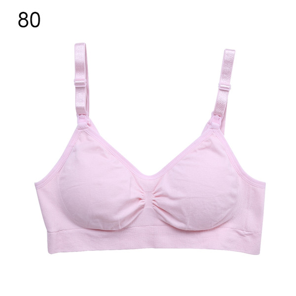 Mjuk amningsbehå för gravida kvinnor i bomull utan bygel, mammaunderkläder (Rosa 80)