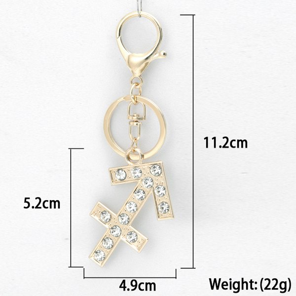 2 Pakker Konstellations Nøglering, Guld og Sølv Konstellations Rhinestones Nøglering, Nyhed Nøglering Tilbehør