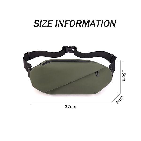 Midjeväska för Män Kvinnor Trendig Vattentät Crossbody Väska med Justerbart Bälte för Löpning Vandring Resor