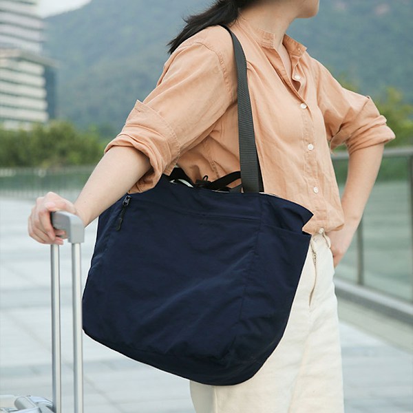 Stor Tote Bag for Kvinner Arbeid Reise - Foldbar Lett Utility Skulderbag
